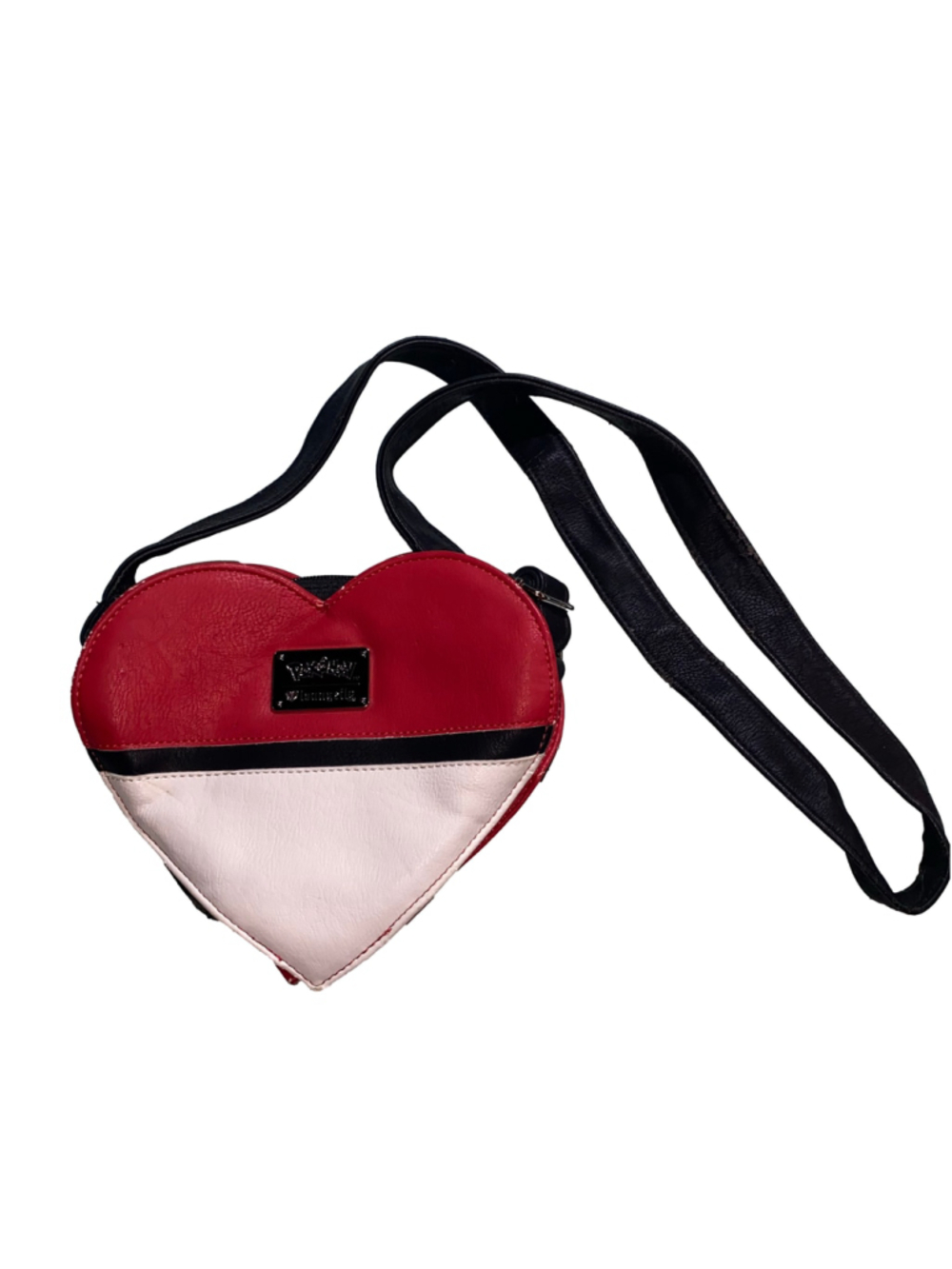 Women's Loungefly Pokemon Poke Ball Heart Crossbody Bag Red White RETIRED - Picture 2 of 11